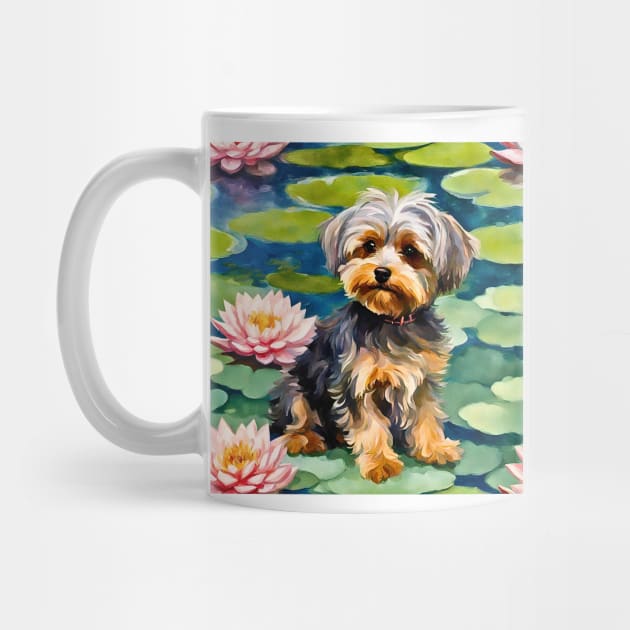 Yorkipoo on Lily Pond by Doodle and Things